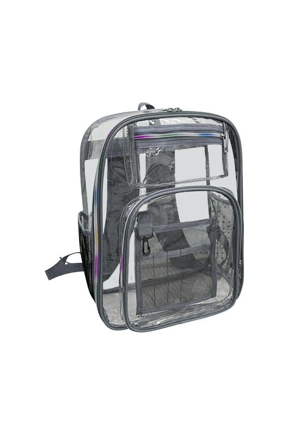 Stadium Approved Transparent Backpack, Thick PVC Jelly Bag, Easy Clean Student Backpack for Travel and Security Checkpoints