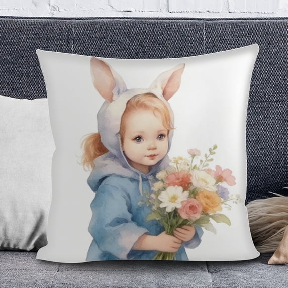 Sruoe Throw Pillow Covers 16x16 Inch, Decorative Pillow Covers for Couch, Easter Decor Easter Decorations, Spring Pillowcases for Couch Sofa Bed Living Room Home Decor
