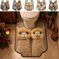 thumbnail image 1 of Sruoe Toilet Rug U Shaped 16x20 Inch, Double Alpaca Print U‑Cut Microfiber Floor Mat, U-Shaped Contoured Toilet Rugs for Bathroom, Non‑Slip Bathroom Decor Rug for Toilet Base Home Decor, 1 of 9