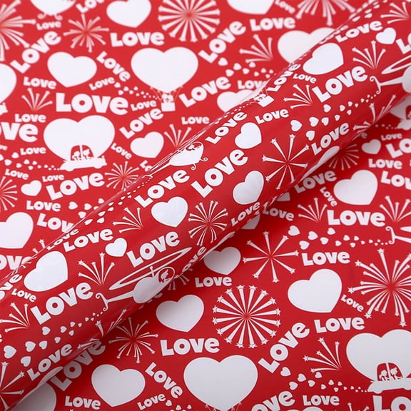Sruoe Valentine’s Day Wrapping Paper, Gift Wrapping Paper, Heart Wrapping Paper Roll, 1 Roll 118IN Gift Wrap Paper, Wraps for Holiday Party Birthday Wedding Anniversary