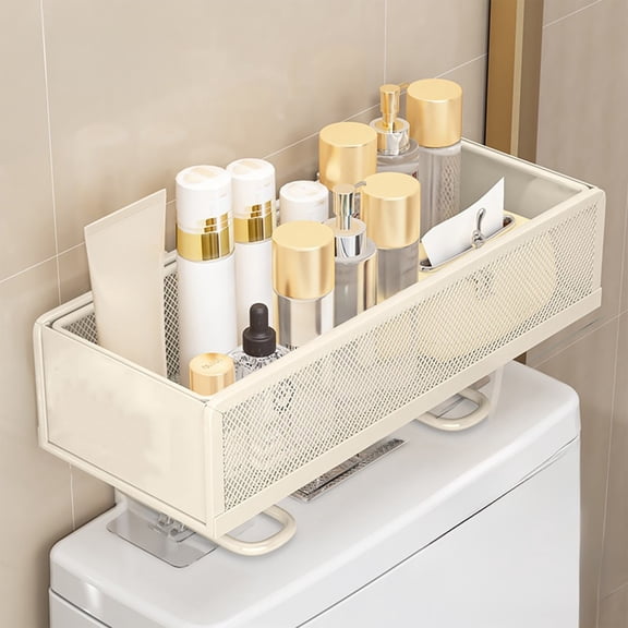 Sruoe Wall-mounted Mesh Rack Above Toilet Available In Black White Perfects For Draining And Storing Items