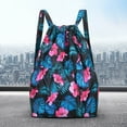 thumbnail image 1 of Sruoe Wet Dry Separation Drawstring Backpack, 35L Large Capacity Foldable Sports Duffle Bag, Waterproof Nylon Travel Gym Drawstring Pouch for Outdoor Short Trip Turtle Leaf, 1 of 3