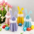 thumbnail image 1 of Sruoe Yellow DIY Wooden Easter Bunny Figurine, 3D Assembly Rabbit with White Feather Trim, Easter Decorations for Home Tabletop Ornament Spring Farmhouse Gift for Kids Craft, 1 of 7