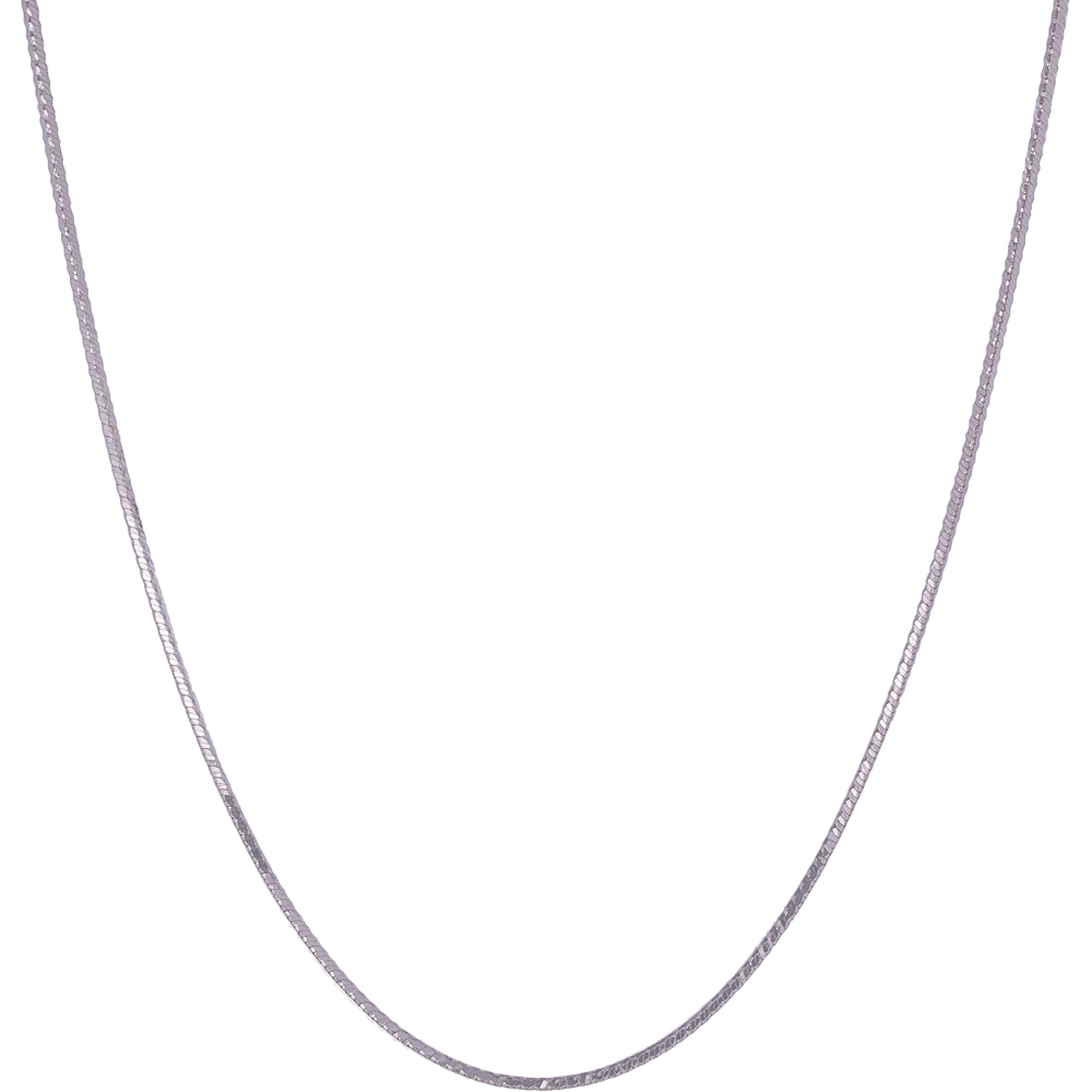 Ss 18'' Squared Herringbone Necklace Wit
