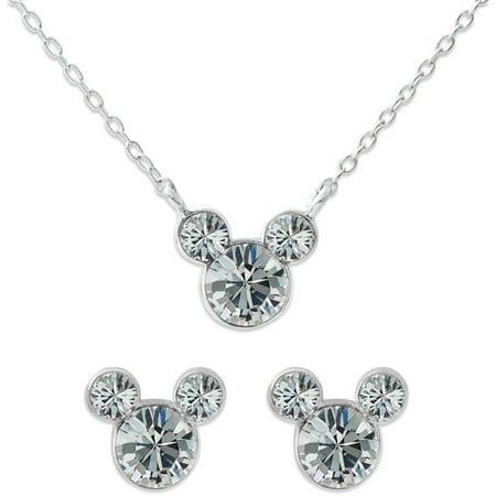 Ss Crystal Mickey Pendant/earring Set