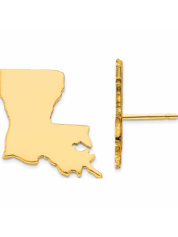 SS/Gold Plated GP LA Large State Earring