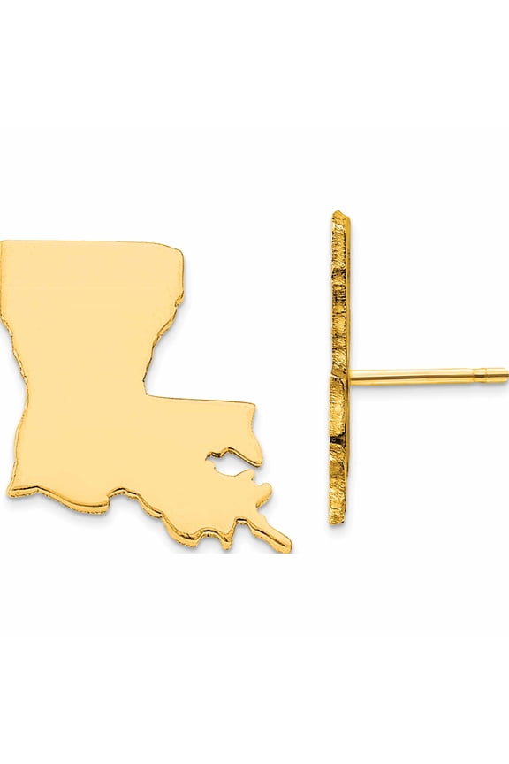 Ss/Gold Plated Gp La Large State Earring Made In United States -Jewelry By Sweet Pea