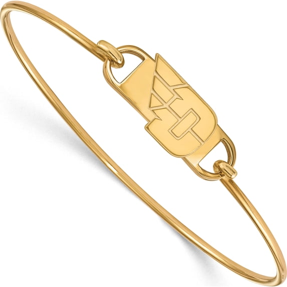 Ss/Gold Plated Gp University Of Dayton Small Ctr Wire Bangle Made In United States gp021ud-6