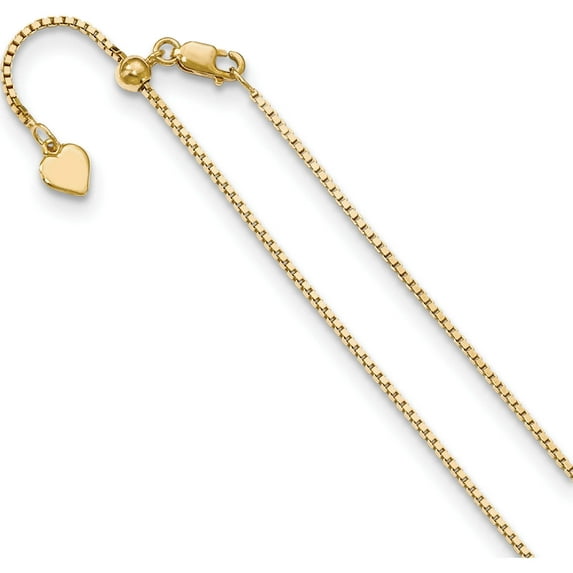 Ss/Gold Plated Jbsp's Sterling Silver Gold-Plated Adjustable 1.1mm Box Chain (22 X 1.1) Made In Italy fc53-22