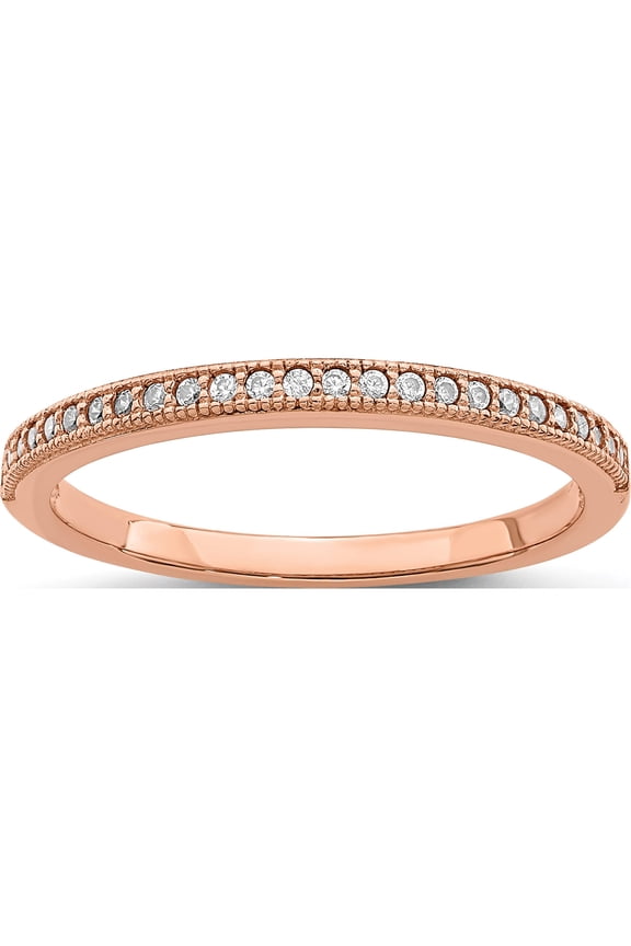 Ss/Gold Plated Sterling Silver Brilliant Embers Rose Gold-Plated Cz Polished Ring (Size 7) Made In Indonesia qmp1133-7