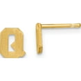 thumbnail image 1 of Ss/Gold Plated Sterling Silver Gold-Plated Brushed Letter Q Initial Post Earrings Made In United States -Jewelry By Sweet Pea, 1 of 4