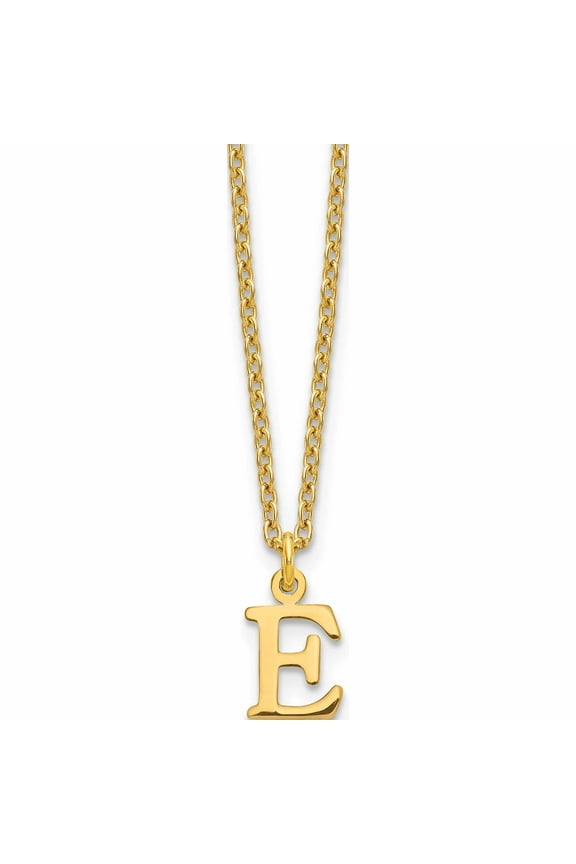 Ss/Gold Plated Sterling Silver Gold-Plated Cutout Letter E Initial Necklace Made In India -Jewelry By Sweet Pea