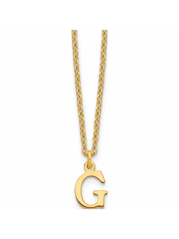 Sterling Silver Gold-plated Cutout Letter G Initial Necklace