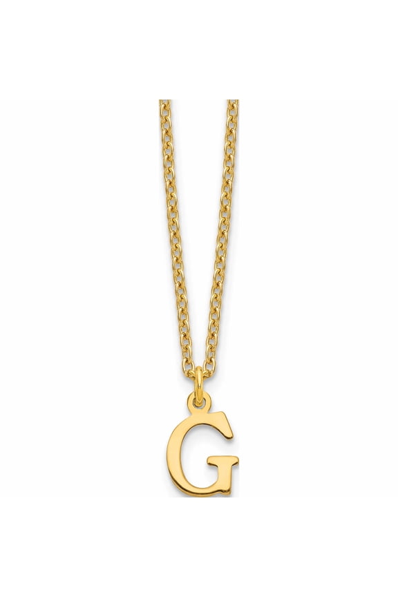 Sterling Silver Gold-plated Cutout Letter G Initial Necklace