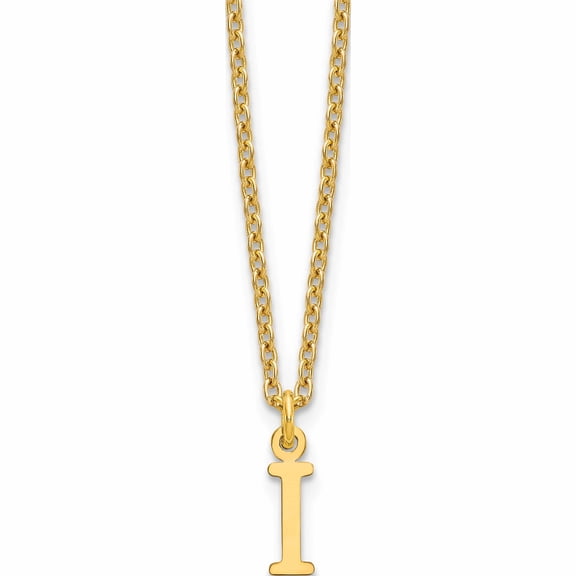 Ss/Gold Plated Sterling Silver Gold-Plated Cutout Letter I Initial Necklace Made In United States -Jewelry By Sweet Pea