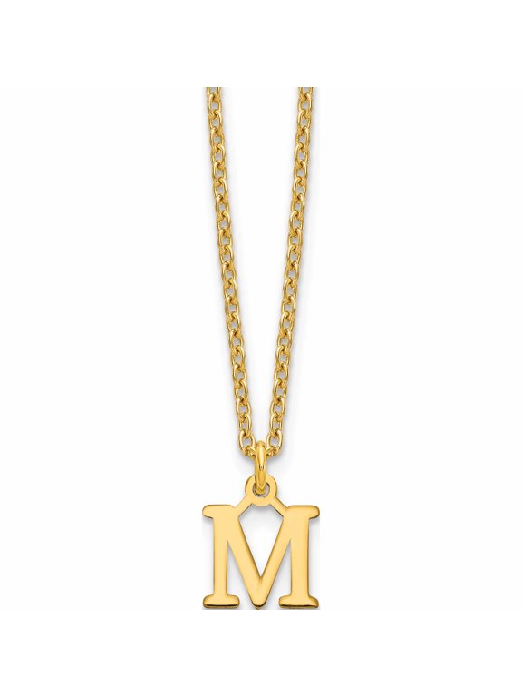 Sterling Silver Gold-plated Cutout Letter M Initial Necklace