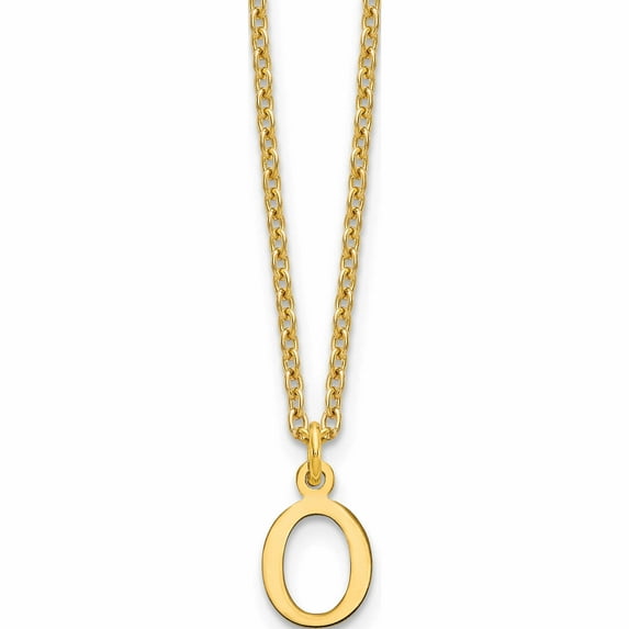 Ss/Gold Plated Sterling Silver Gold-Plated Cutout Letter O Initial Necklace Made In United States -Jewelry By Sweet Pea