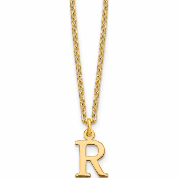 Ss/Gold Plated Sterling Silver Gold-Plated Cutout Letter R Initial Necklace Made In United States -Jewelry By Sweet Pea