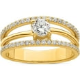 thumbnail image 1 of Ss/Gold Plated Sterling Silver Gold-Plated Cz Ring (Size 7) Made In Thailand qr7244-7, 1 of 5