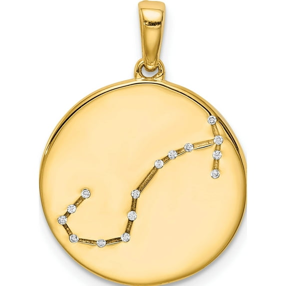 Ss/Gold Plated Sterling Silver Gold-Plated & Cz Scorpio Zodiac Pendant Made In India qc9737gp