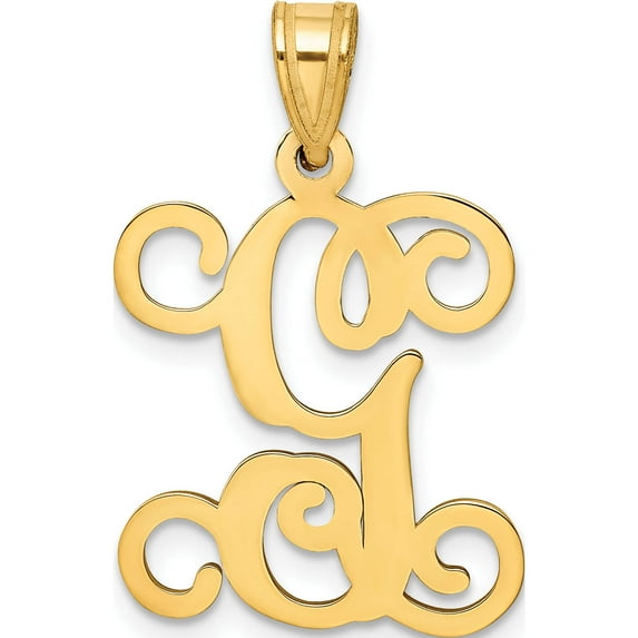 Ss/Gold Plated Sterling Silver Gold-Plated Letter G Initial Pendant Made In United States xna518gp/g