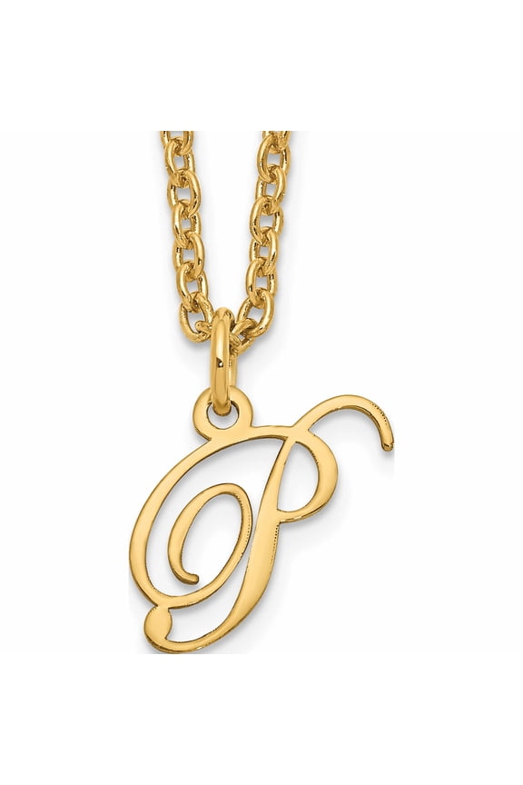 Sterling Silver Gold-plated Letter P Initial Necklace