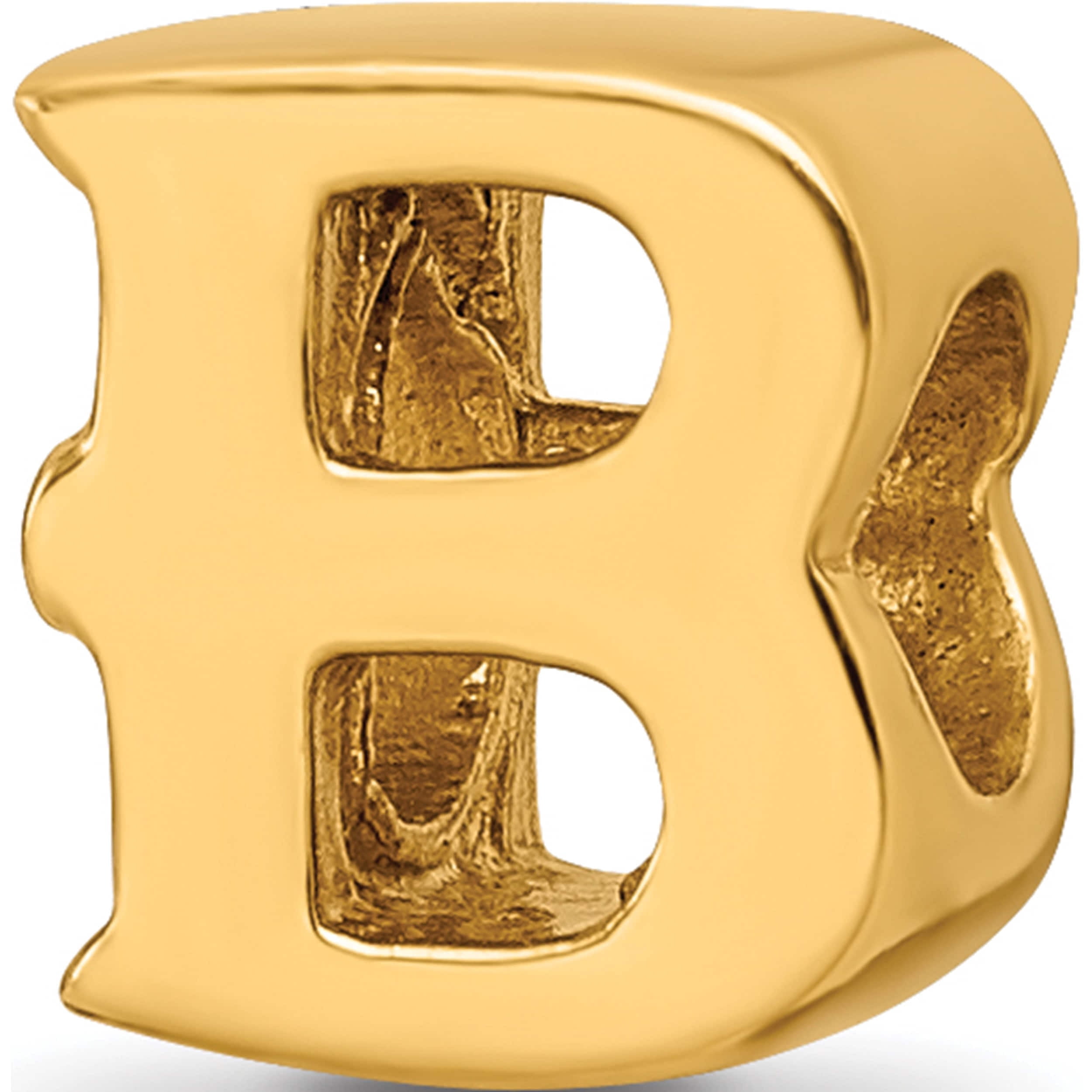 Ss/Gold Plated Sterling Silver Gold-Plated Reflections Letter B Bead (8.18 X 7.27) Made In Thailand qrs468bgp