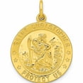 thumbnail image 1 of Ss/Gold Plated Sterling Silver Gold-Tone Polished Solid Saint Christopher Medal Pendant (30.49 X 21.69) Made In United States -Jewelry By Sweet Pea, 1 of 7