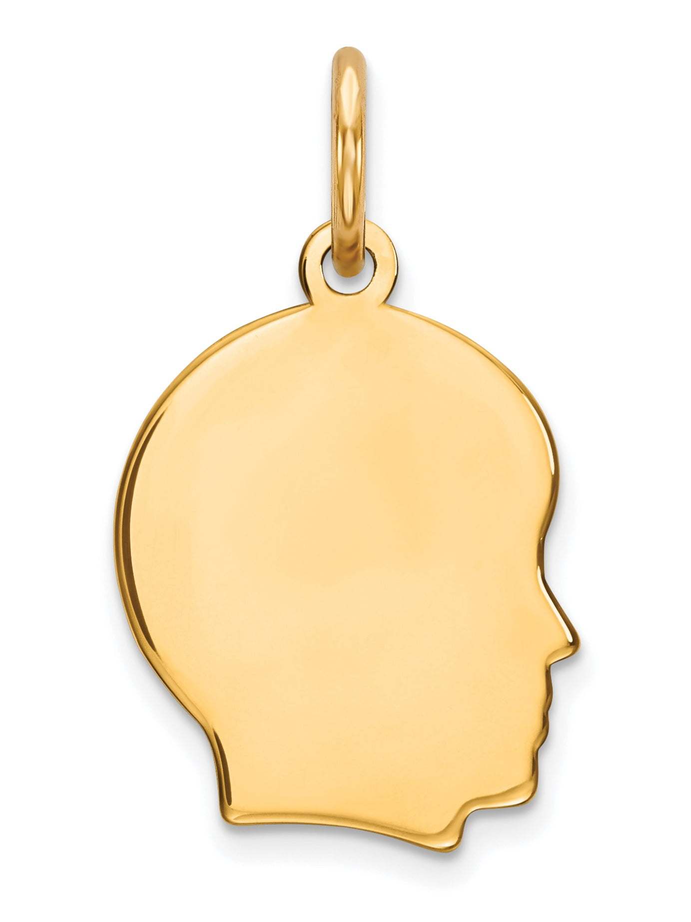 Ss/Gold Plated Sterling Silver Gp Engraveable Boy Polished Disc Charm (19 X 10) Made In United States qm347g/35