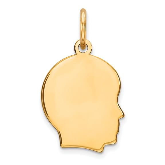 Ss/Gold Plated Sterling Silver Gp Engraveable Boy Polished Disc Charm (19 X 10) Made In United States qm347g/35