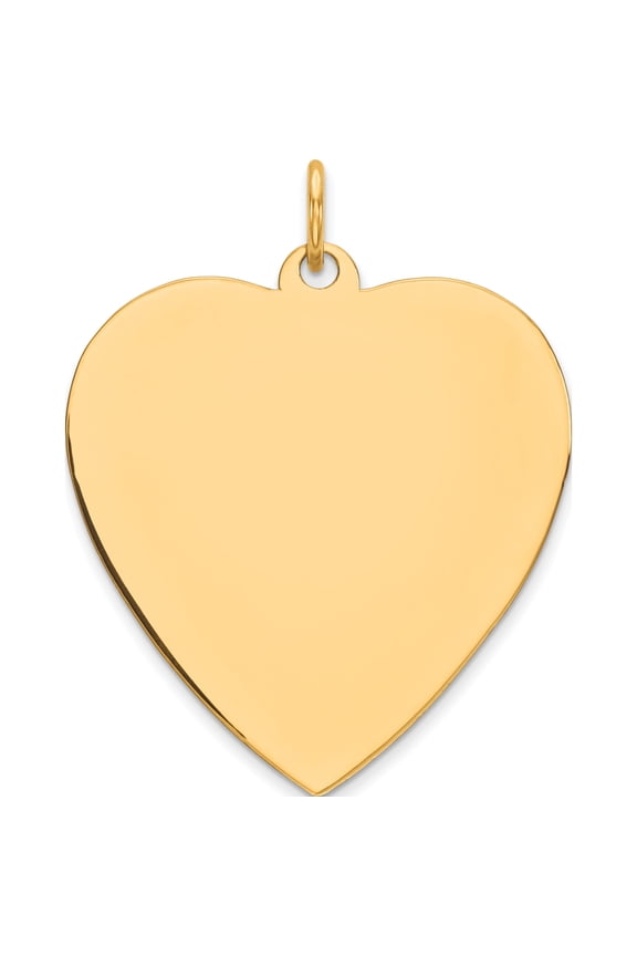 Sterling Silver GP Engraveable Heart Polished Disc Charm