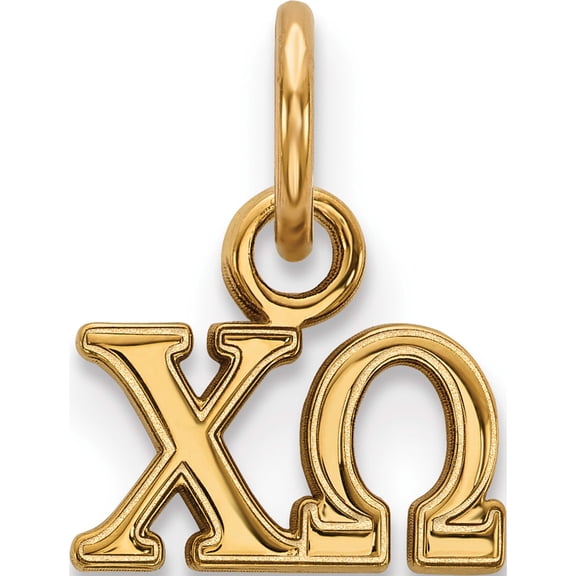 Jewelry by Sweet Pea Sterling Silver Gold-plated LogoArt Chi Omega Sorority Greek Letters Extra Small Pendant