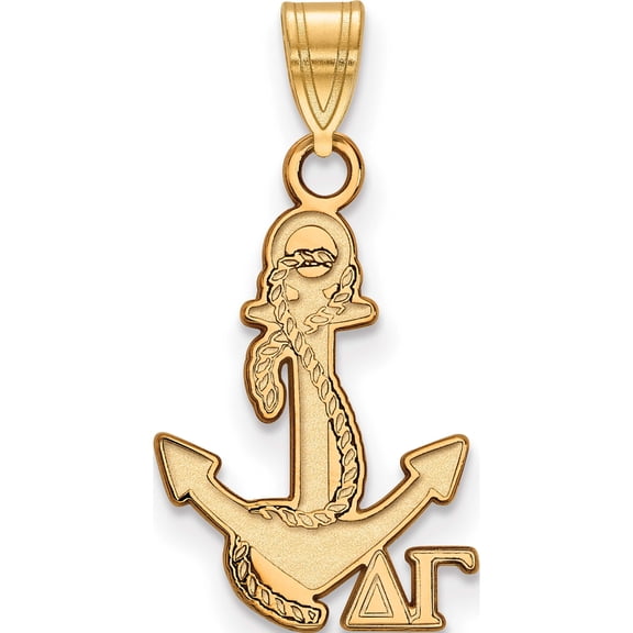 Ss/Gold Plated Sterling Silver With Gp Logoart Delta Gamma Small Pendant (22 X 12) Made In United States gp035dg