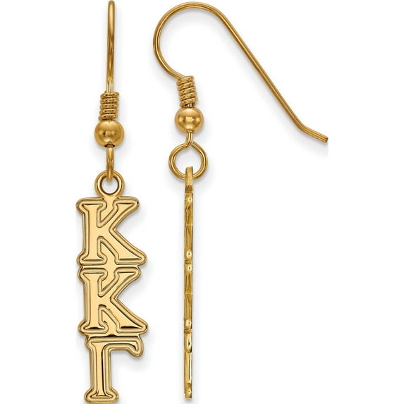 Ss/Gold Plated Sterling Silver With Gp Logoart Kappa Gamma Dangle Small Earrings (42 X 8) Made In United States gp004kkg