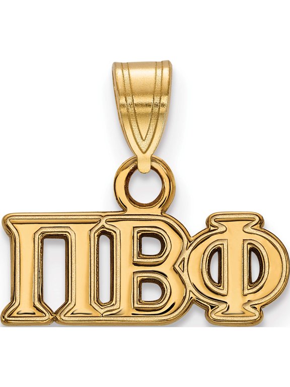 Sterling Silver Gold-plated LogoArt Pi Beta Phi Sorority Greek Letters Small Pendant