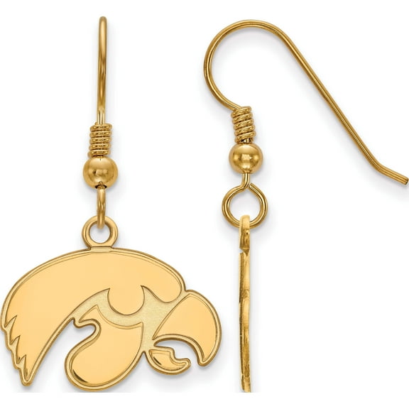 Ss/Gold Plated Sterling Silver With Gp Logoart University Of Iowa Small Dangle Earrings (32 X 19) Made In United States gp007uia