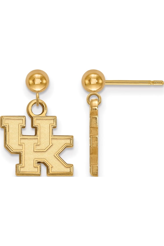 Ss/Gold Plated Sterling Silver With Gp Logoart University Of Kentucky Earrings Dangle Ball (17 X 12) Made In United States gp010uk