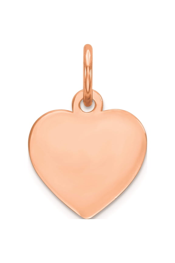 Ss/Rose Plated Sterling Silver Rg Engraveable Heart Polished Disc Charm Made In United States qm389r/27