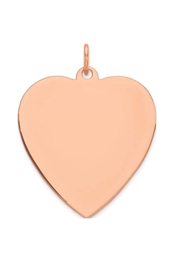 Ss/Rose Plated Sterling Silver Rg Engraveable Heart Polished Front/Satin Back Disc Made In United States qm394r/18