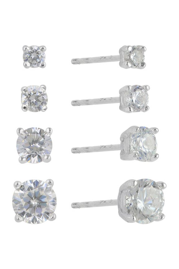 Ss Round Quad Earring Cz Set