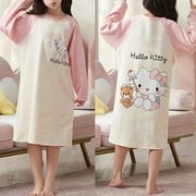 LUHAN Ssanrio My Melody Hello Kitty Pajamas Kuromi Cinnamoroll Pochacco Cute Anime Cartoon Parent Child Cotton Nightgown Spring Autumn