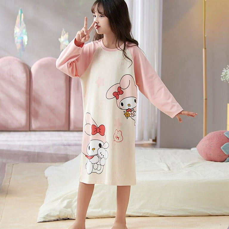 Cotton Nightgown Cute Cartoon Night Dress Autumn Women's Sleepwear