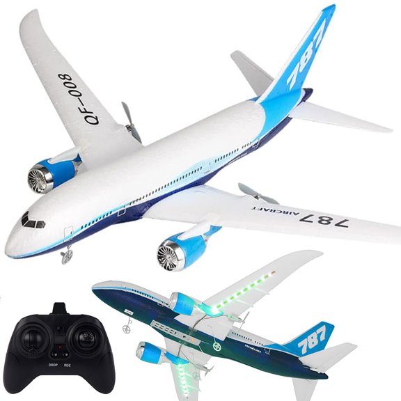 Ssccgym QF008 787 Remote Control Fixed-Wing Aeroplanes Aircraft for 14Y+ Beginners Expert Boeing 787 Three-Channel High-Flying 1000 Meters Special Connection Roll Epp Hobby RC Plane Y101