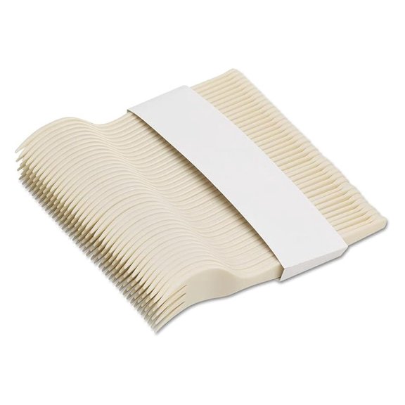 Ssf11b Smartstock Plastic Cutlery Refill, Forks, 6 1/2-Inch, Beige, 40/Pack, 24 Packs/Case