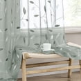 thumbnail image 1 of Ssheer Curta2 Panels Embroidered Leaf Patterned Rod Pocket Flsemi Faux Linen Window Drapes Set For Living Room Bedroom Dining  52x84 Inches Long, 1 of 7