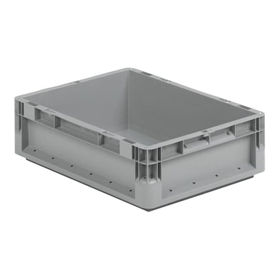 Ssi Schaefer Straight Wall Container,Gray,Solid,HDPE ELB4220.GY1
