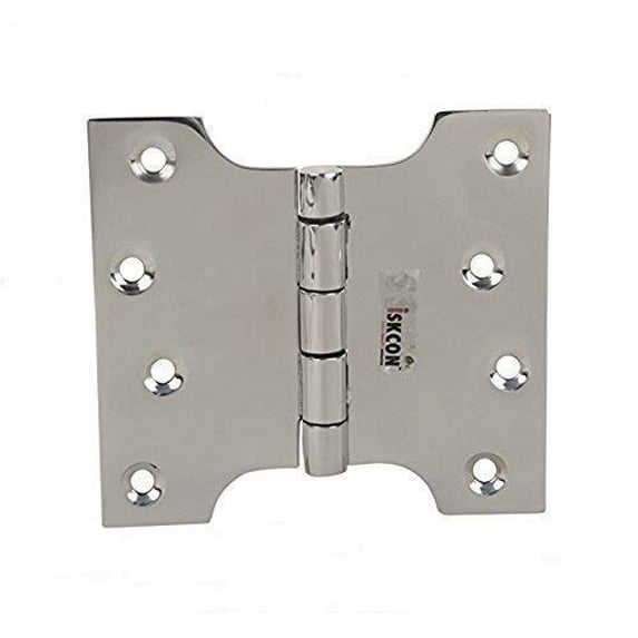 Ssiskcon Stainless Steel Parliament Door Hinge 4 in L x 3 in Obstacle Gap x 5 in W with 8 Screws Wide Throw Swing Clear Projection Hinges Mirror Polished 32 (Pack of 10)