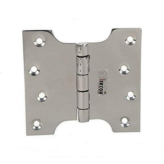 Ssiskcon Stainless Steel Parliament Door Hinge 4 in L x 3 in Obstacle Gap x 5 in W with 8 Screws Wide Throw Swing Clear Projection Hinges Mirror Polished 32 (Pack of 4)