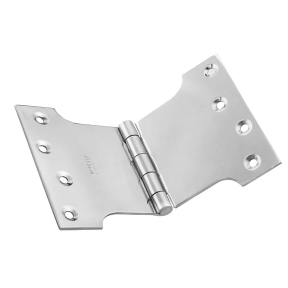 Ssiskcon Stainless Steel Parliament Door Hinge 4 in L x 4 in Obstacle Gap x 6 in W with 8 Screws Wide Throw Swing Clear Projection Hinges Satin Polished 32D (Pack of 4)