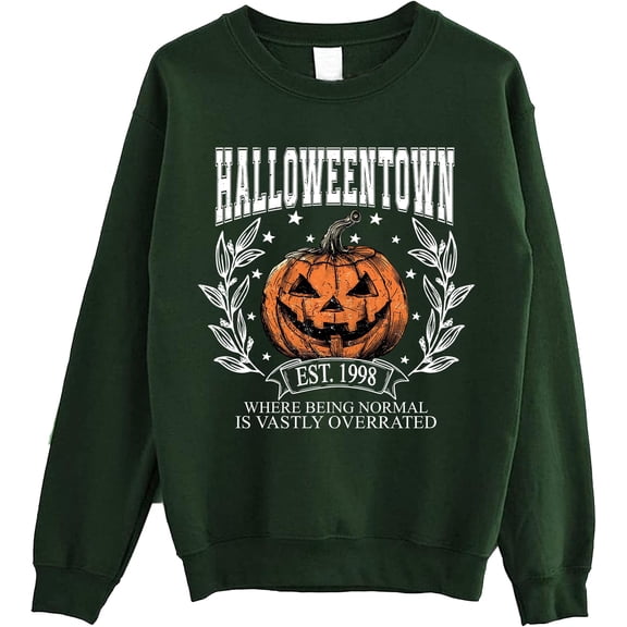 SsofieStore Halloweentown 1998 Pumpkin Graphic, Vintage Quote Crewneck, Halloween Fall Sweatshirt